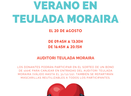 “VII Maratón de Verano” de donación de sangre en Teulada Moraira el 20 de agosto