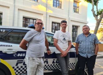 Francisco, Antonio y Manuel, tres Ángeles de la Guarda vestidos de azul