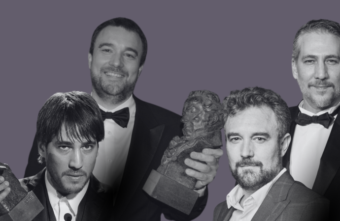 Los “goyarizados” Esteban Crespo y Alberto Ammann entre el jurado de Benissa en Corto