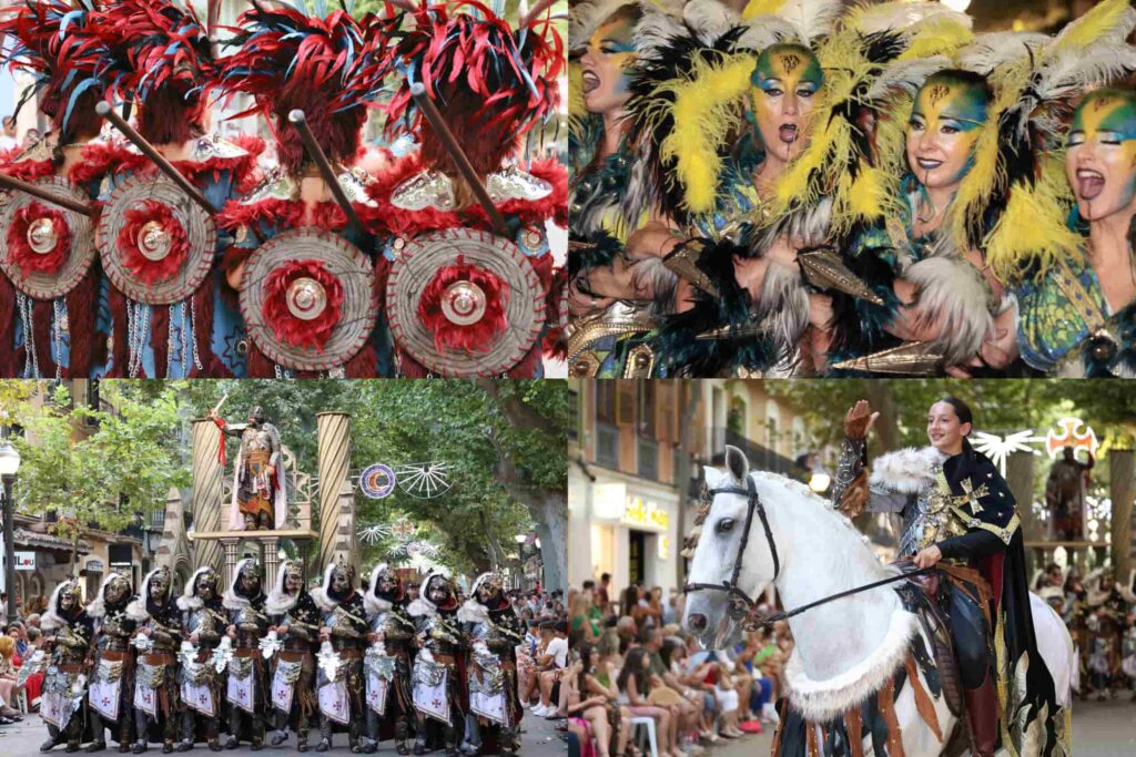 Diferentes filaes en Moros y Cristianos de Denia