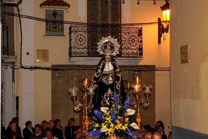 Desfile de Semana Santa con la Virgen en Moraira, Costa Blanca